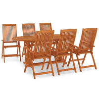 Garden Dining Set Reddish-brown Solid eucalyptus wood Large