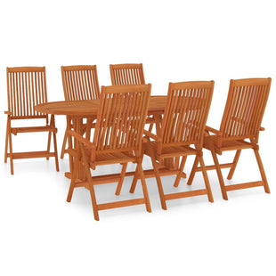 Garden Dining Set Reddish-brown Solid eucalyptus wood Large