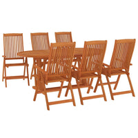Garden Dining Set Reddish-brown Solid eucalyptus wood Large