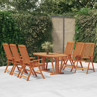 Garden Dining Set Reddish-brown Solid eucalyptus wood Large