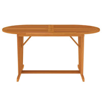 Garden Table Natural Wood Solid Eucalyptus Wood Medium Extendable