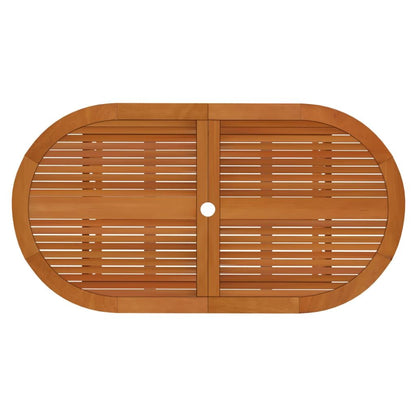 Garden Dining Set Reddish-brown Solid eucalyptus wood 7 Piece Set