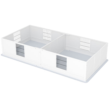 PawHut Whelping Box for Dogs and Puppies, Dog Whelping Box with Waterproof Pee Pad, Adjustable Height Door, for Large Dogs Indoor Use, 96" x 47" x 19"