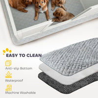 PawHut Whelping Box for Dogs and Puppies, Dog Whelping Box with Waterproof Pee Pad, Adjustable Height Door, for Large Dogs Indoor Use, 49" x 47" x 19"