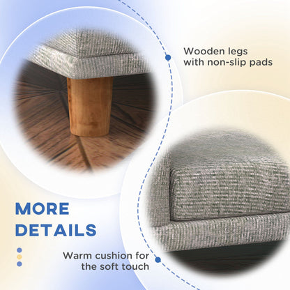 PawHut Dog Sofa Couch, Pet Bed with Comfortable Luxury Cushion, Washable Cover, Wooden Legs, Anti-slip Mat for Large Dogs, Cats, Kittens, Gray