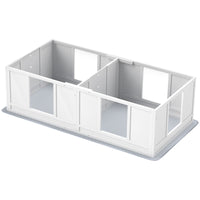 PawHut Whelping Box for Dogs with Waterproof Whelping Pad, Dog Whelping Pen with Clear Panels, Adjustable Entrance, Double Room, Non-slip Foot Pads, for Small Dogs, 65" L x 31.5" W x 19" H