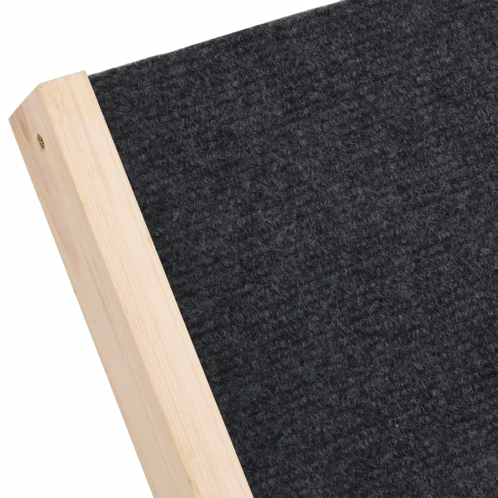 Dog Ramp Grey Solid Fir Wood, Polyester 27.6 x 13.8 in Foldable