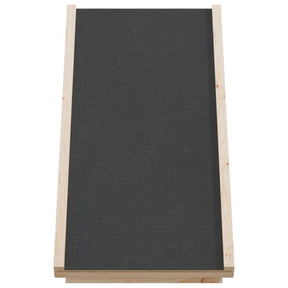 Dog Ramp Grey Solid Fir Wood, Polyester 27.6 x 13.8 in Foldable