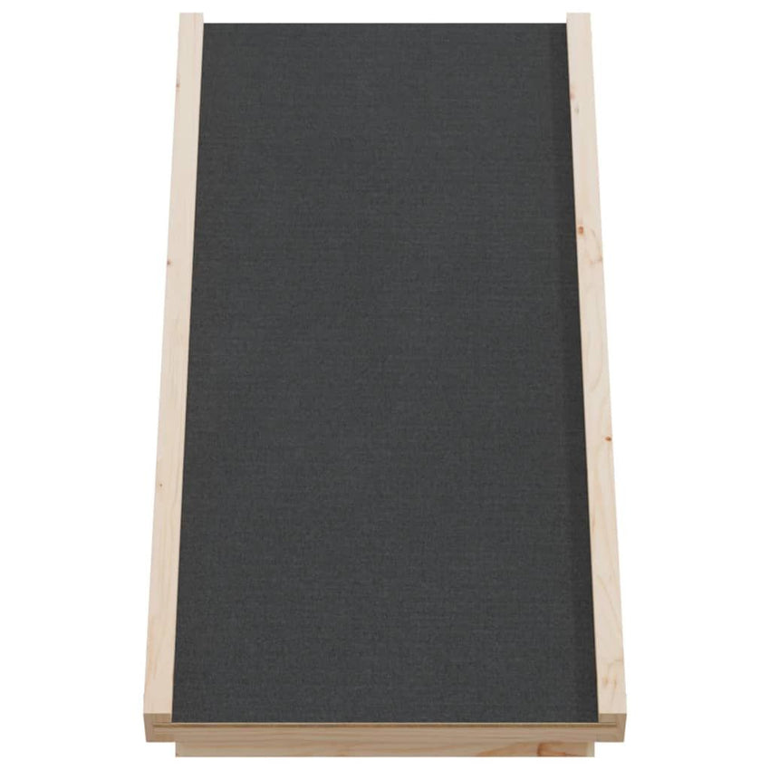 Dog Ramp Grey Solid Fir Wood, Polyester 27.6 x 13.8 in Foldable
