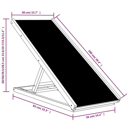 Dog Ramp Grey Solid fir wood, polyester 39.4 x 15.7 in