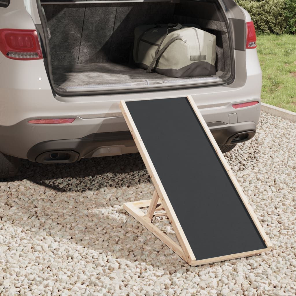 Dog Ramp Grey Solid fir wood, polyester 39.4 x 15.7 in