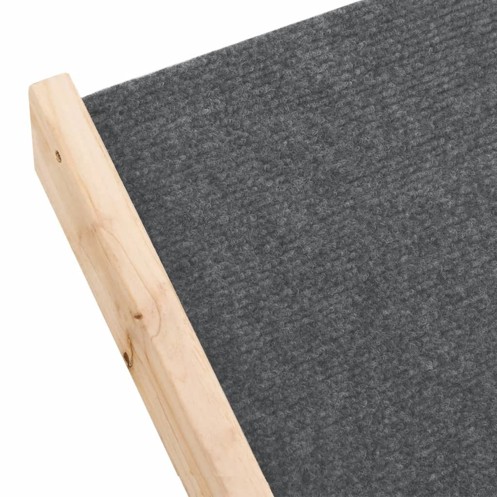Dog Stair Grey Solid fir wood, polyester 41.3 x 18.5 in Foldable