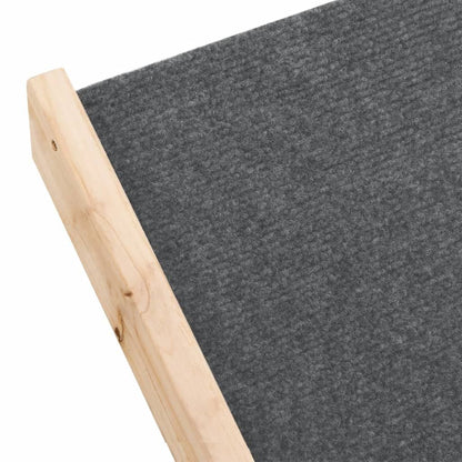 Dog Stair Grey Solid fir wood, polyester 41.3 x 18.5 in Foldable
