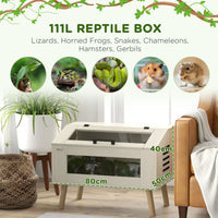PawHut Reptile Terrarium 29 Gallon Top Opening Reptile Tank with Glass Windows Air Ventilations, for Snakes Lizards Horned Frogs Chameleons Hamsters Gerbils, 31.5" x 20" x 24"