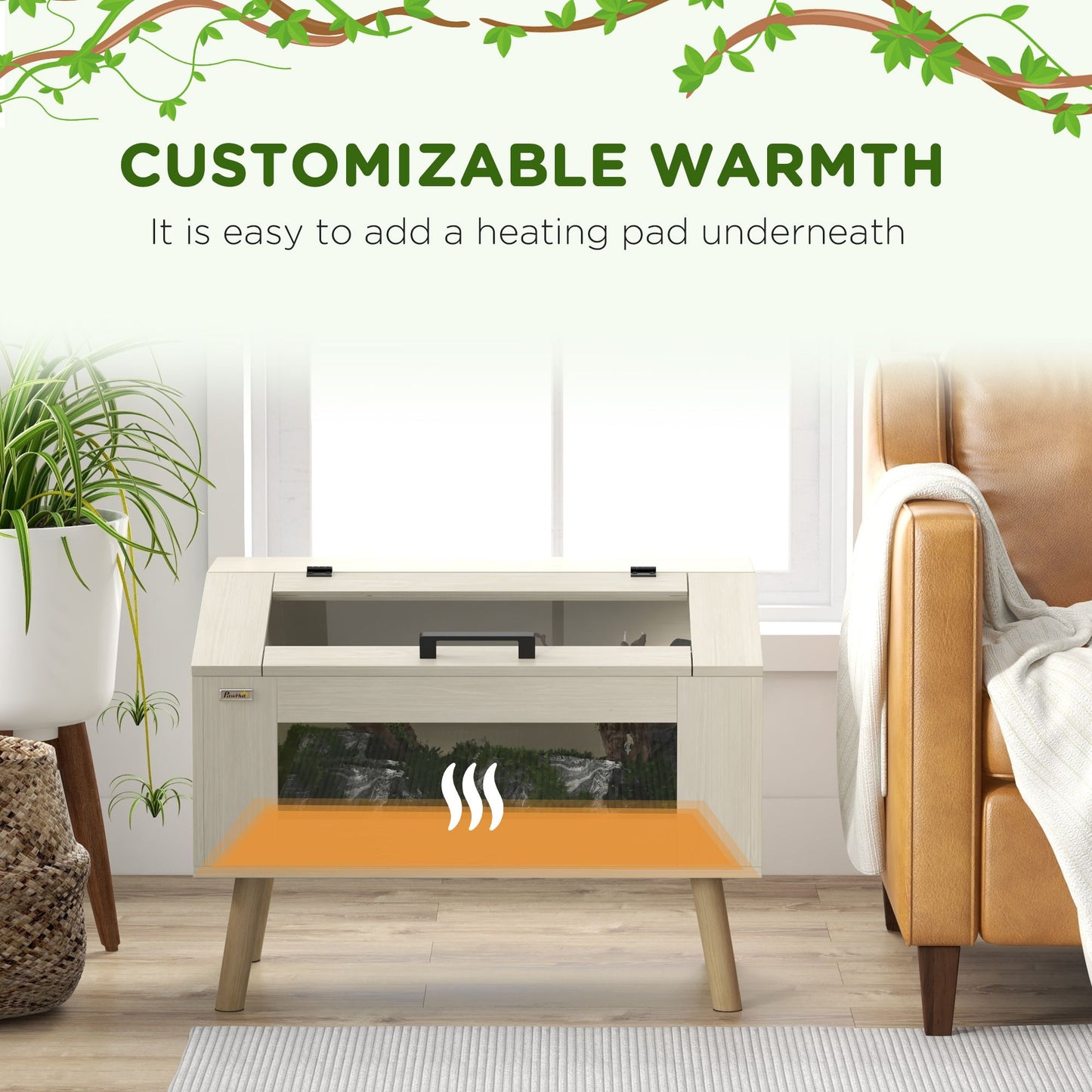 PawHut Reptile Terrarium 29 Gallon Top Opening Reptile Tank with Glass Windows Air Ventilations, for Snakes Lizards Horned Frogs Chameleons Hamsters Gerbils, 31.5" x 20" x 24"