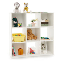 Wooden Kids Bookcase with Storage Cubbies and Anti-toppling Devices