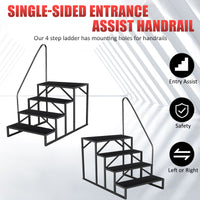 Hot Tub Steps Outdoor, 2 RV Steps with Handrail, Portable RV Stairs 3 Step, Heavy Duty Truck Camper Steps Ladders for Travel Trailers, 5th Wheel, Motor Home, Spa, and Porch