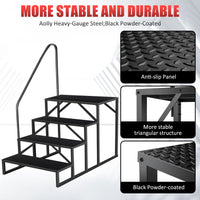 Hot Tub Steps Outdoor, 2 RV Steps with Handrail, Portable RV Stairs 3 Step, Heavy Duty Truck Camper Steps Ladders for Travel Trailers, 5th Wheel, Motor Home, Spa, and Porch
