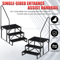 Hot Tub Steps Outdoor, 2 RV Steps with Handrail, Portable RV Stairs 3 Step, Heavy Duty Truck Camper Steps Ladders for Travel Trailers, 5th Wheel, Motor Home, Spa, and Porch