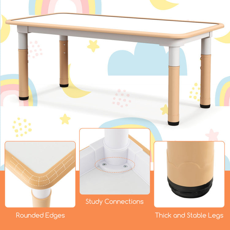 Kids Table and Chairs Set for 4 with Graffiti Desktop