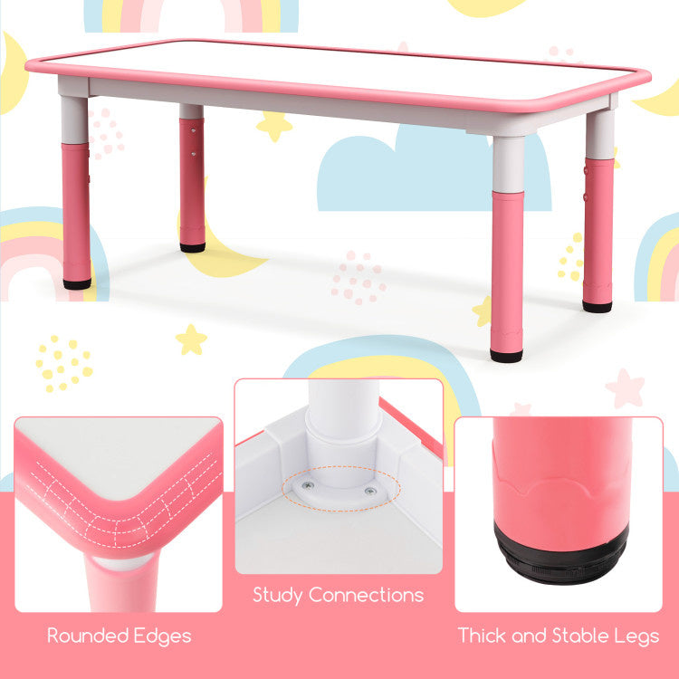 Kids Table and Chairs Set for 4 with Graffiti Desktop