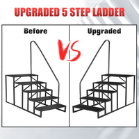 Hot Tub Steps Outdoor, 2 RV Steps with Handrail, Portable RV Stairs 3 Step, Heavy Duty Truck Camper Steps Ladders for Travel Trailers, 5th Wheel, Motor Home, Spa, and Porch