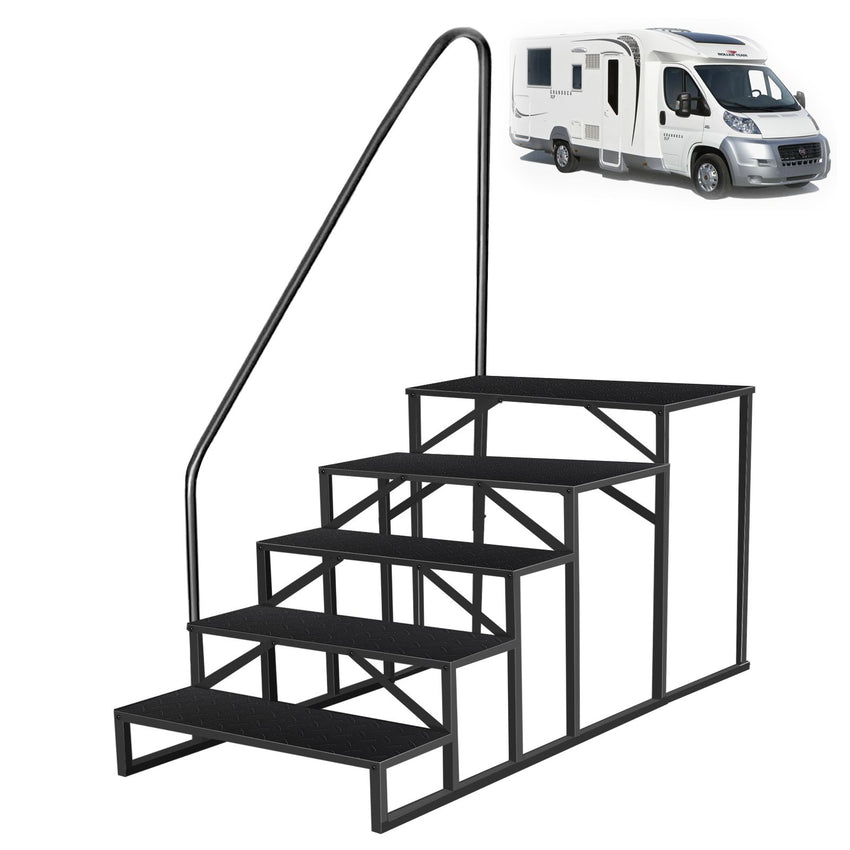 Hot Tub Steps Outdoor, 2 RV Steps with Handrail, Portable RV Stairs 3 Step, Heavy Duty Truck Camper Steps Ladders for Travel Trailers, 5th Wheel, Motor Home, Spa, and Porch