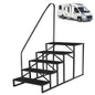 Hot Tub Steps Outdoor, 2 RV Steps with Handrail, Portable RV Stairs 3 Step, Heavy Duty Truck Camper Steps Ladders for Travel Trailers, 5th Wheel, Motor Home, Spa, and Porch