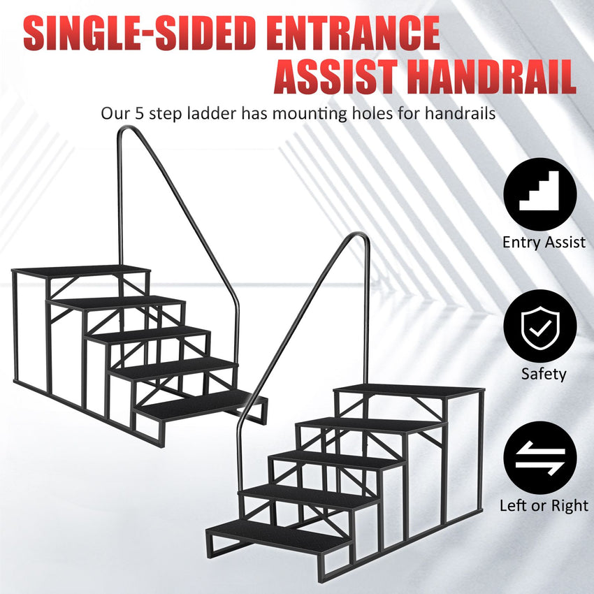 Hot Tub Steps Outdoor, 2 RV Steps with Handrail, Portable RV Stairs 3 Step, Heavy Duty Truck Camper Steps Ladders for Travel Trailers, 5th Wheel, Motor Home, Spa, and Porch
