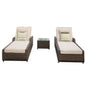 Direct Wicker Outdoor Patio Adjustable Backrest Rattan Chaise Lounge Set with Cushions
