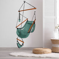 Oxford Cloth Hardwood With Cup Holder Wooden Stick Perforated 100kg Seaside Courtyard Oxford Cloth Hanging Chair Green