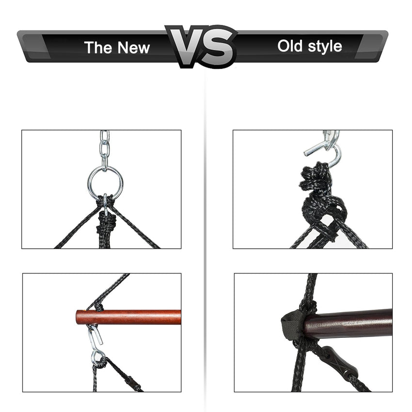 Oxford Cloth Hardwood With Cup Holder Wooden Stick Perforated 100kg Seaside Courtyard Oxford Cloth Hanging Chair Brown