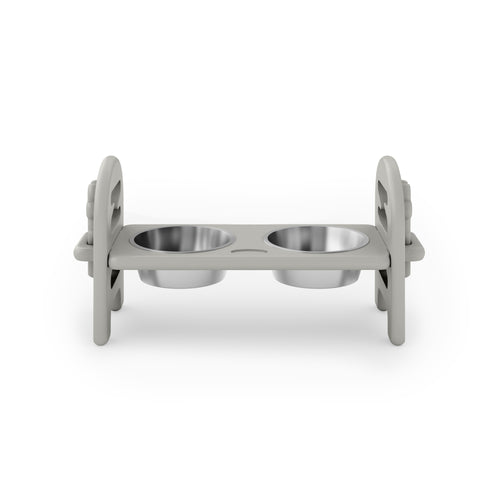 Dark Gray Adjustable Pet Bowl Travel Ready HDPE Durable Poly Lumber Recycled