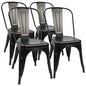 Metal Dining Chairs Set of 4 Indoor Outdoor Patio Chairs Stackable Kitchen Chairs with Back Restaurant Chair 330 LBS Capacity