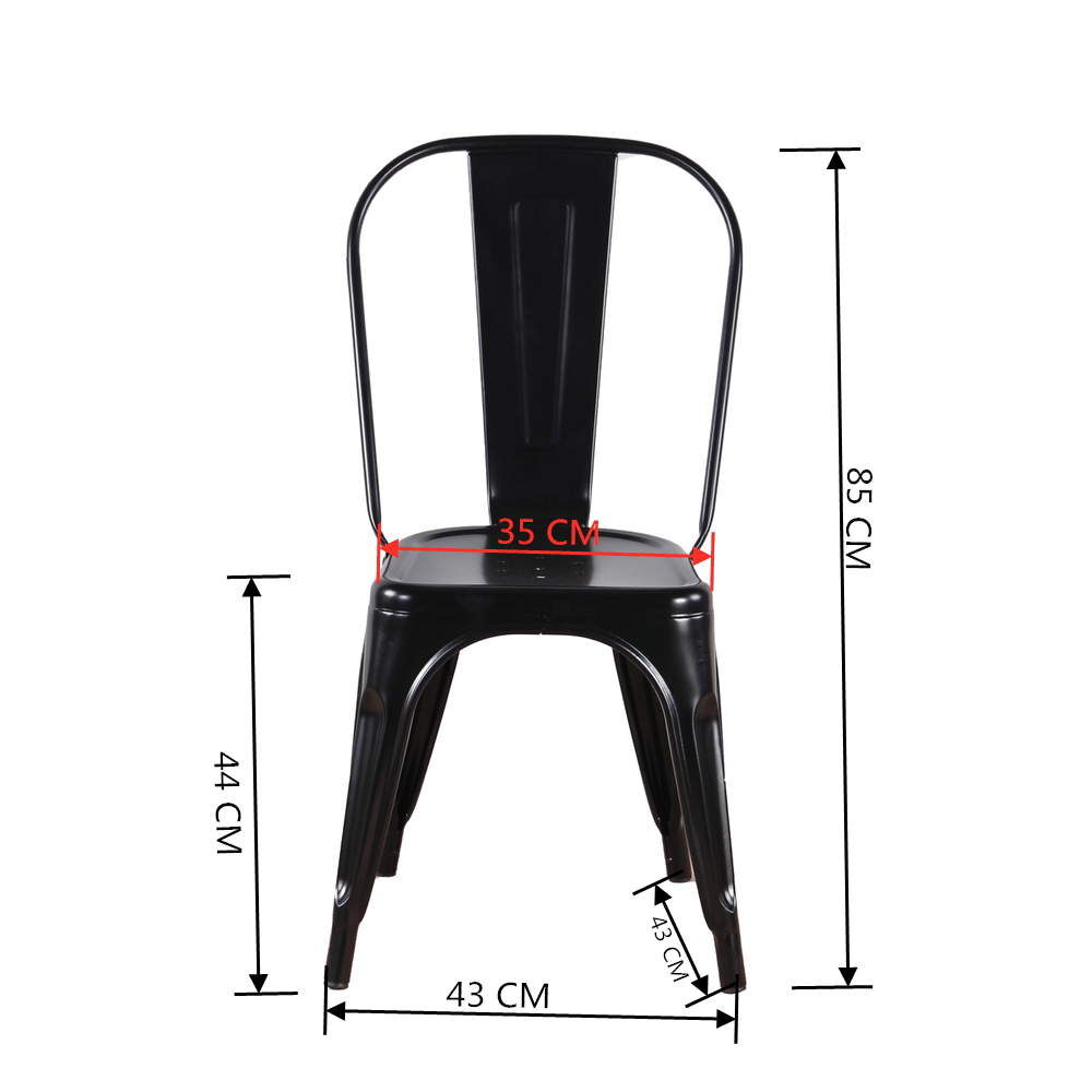 Metal Dining Chairs Set of 4 Indoor Outdoor Patio Chairs Stackable Kitchen Chairs with Back Restaurant Chair 330 LBS Capacity