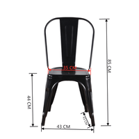 Metal Dining Chairs Set of 4 Indoor Outdoor Patio Chairs Stackable Kitchen Chairs with Back Restaurant Chair 330 LBS Capacity