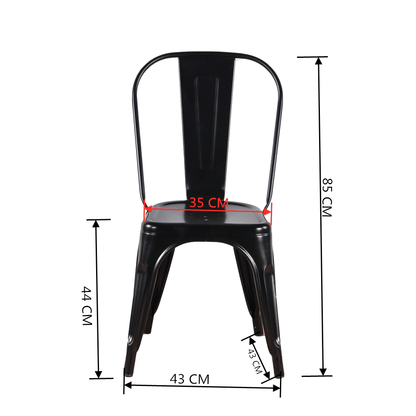 Metal Dining Chairs Set of 4 Indoor Outdoor Patio Chairs Stackable Kitchen Chairs with Back Restaurant Chair 330 LBS Capacity