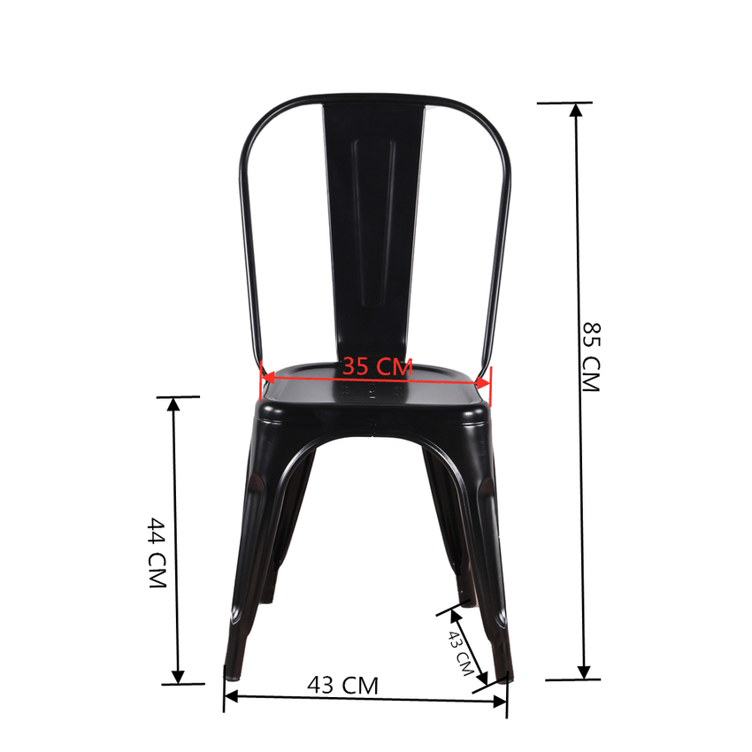 Metal Dining Chairs Set of 4 Indoor Outdoor Patio Chairs Stackable Kitchen Chairs with Back Restaurant Chair 330 LBS Capacity