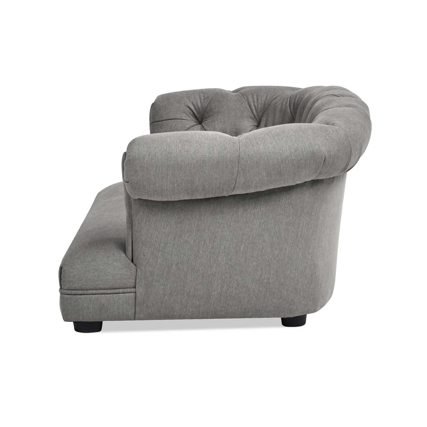 Kiki 36.5" Chesterfield Dog Sofa Bed, Medium, Uptown Gray Stain Resistant High Performance Polyester