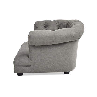 Kiki 36.5" Chesterfield Dog Sofa Bed, Medium, Uptown Gray Stain Resistant High Performance Polyester