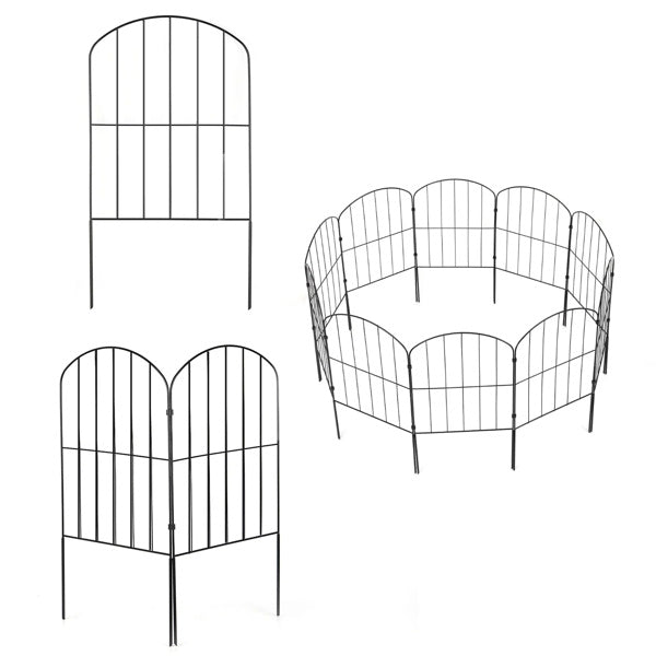 Decorative Garden Fence Fencing 10 Pack, 12.59' Width 23.93' Length Rustproof Metal Wire Panel Border Animal Barrier for Flower Edging for Yard Landscape Patio Outdoor Decor(No shipments on weekends)
