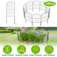 Decorative Garden Fence Fencing 10 Pack, 12.59' Width 23.93' Length Rustproof Metal Wire Panel Border Animal Barrier for Flower Edging for Yard Landscape Patio Outdoor Decor(No shipments on weekends)