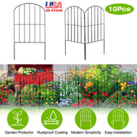 Decorative Garden Fence Fencing 10 Pack, 12.59' Width 23.93' Length Rustproof Metal Wire Panel Border Animal Barrier for Flower Edging for Yard Landscape Patio Outdoor Decor(No shipments on weekends)