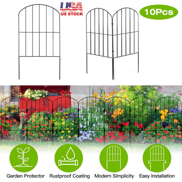 Decorative Garden Fence Fencing 10 Pack, 12.59' Width 23.93' Length Rustproof Metal Wire Panel Border Animal Barrier for Flower Edging for Yard Landscape Patio Outdoor Decor(No shipments on weekends)