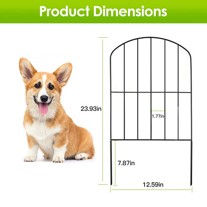 Decorative Garden Fence Fencing 10 Pack, 12.59' Width 23.93' Length Rustproof Metal Wire Panel Border Animal Barrier for Flower Edging for Yard Landscape Patio Outdoor Decor(No shipments on weekends)