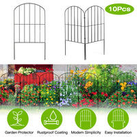 Decorative Garden Fence Fencing 10 Pack, 12.59' Width 23.93' Length Rustproof Metal Wire Panel Border Animal Barrier for Flower Edging for Yard Landscape Patio Outdoor Decor(No shipments on weekends)