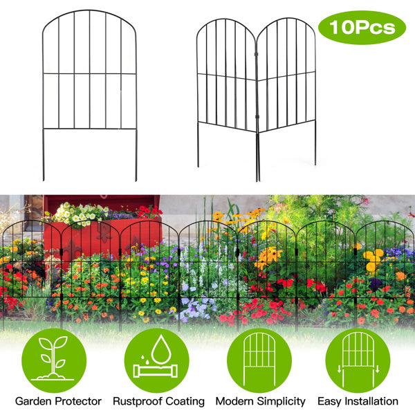 Decorative Garden Fence Fencing 10 Pack, 12.59' Width 23.93' Length Rustproof Metal Wire Panel Border Animal Barrier for Flower Edging for Yard Landscape Patio Outdoor Decor(No shipments on weekends)