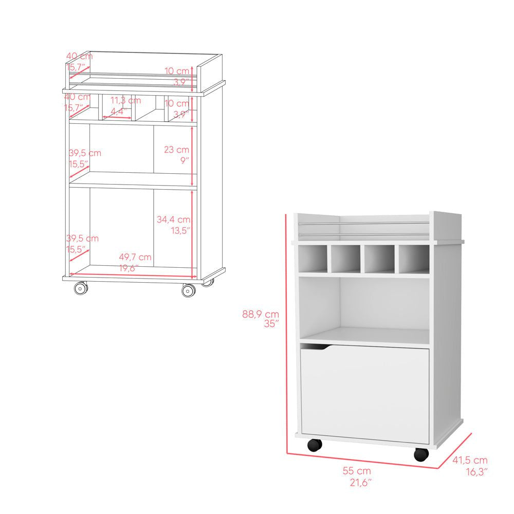 Bar Cart Kinsley, Living Room, White
