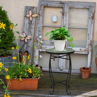 Artisasset Mosaic Round Terrace Bistro Table Green Flowers Mosaic