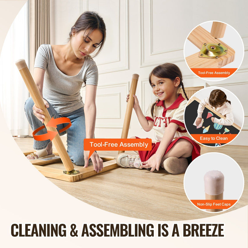 VEVOR Sensory Table for Toddlers, Kids Activity Table with 3 Foldable Storage Bins & Paper Roll Holder, Indoor/Outdoor Play Sand and Water Table, Wooden Kids Sensory Drawing Table, Gift for Boys Girls